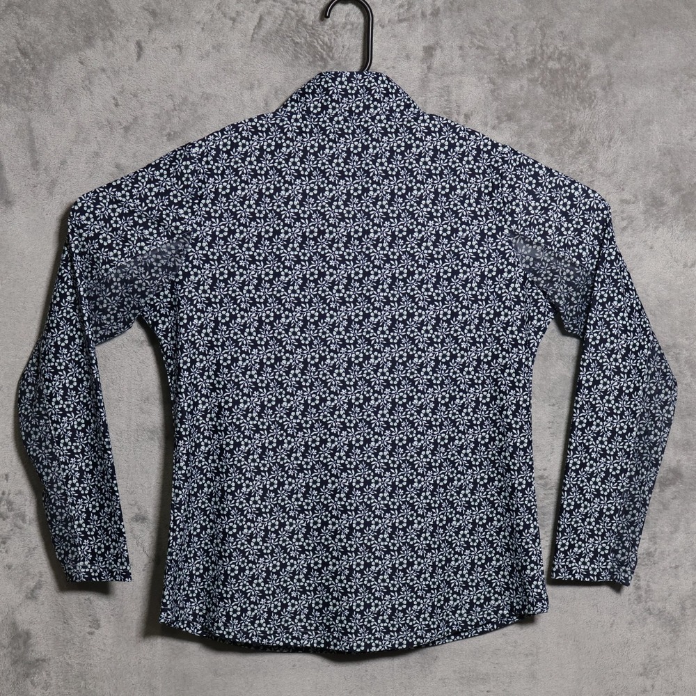 Smith & Quinn 1/4 Zip Pullover Womens Medium Navy Blue White Floral Golf Preppy - Picture 3 of 8